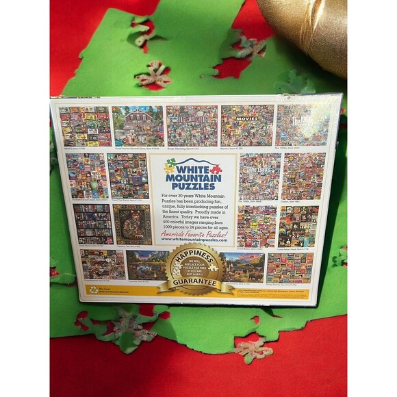 White Mountain Christmas Carols Holiday Santa Jigsaw Puzzle 1000 Pieces Collage - Picture 3 of 16